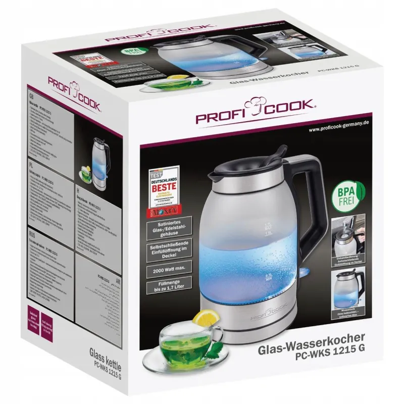 Електрочайник ProfiCook PC-WKS 1215 G :стильний і зручний  для щоденного використання
